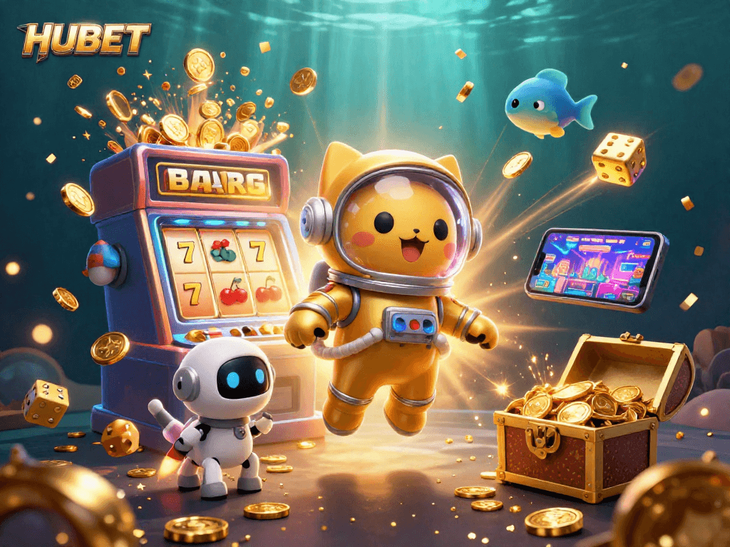 Experience thrilling gameplay with HUBET's vibrant 3D casino elements and jackpot excitement.