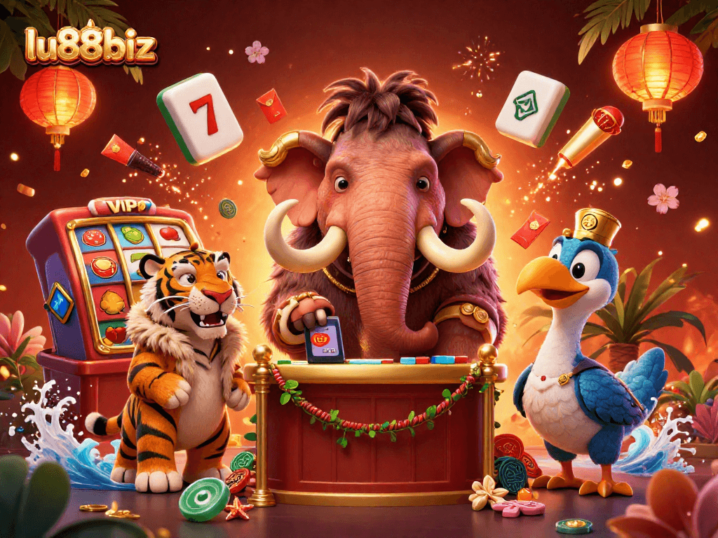 Experience excitement with lu88biz at the casino, featuring a bouncer and VIP guests in a vibrant atmosphere.