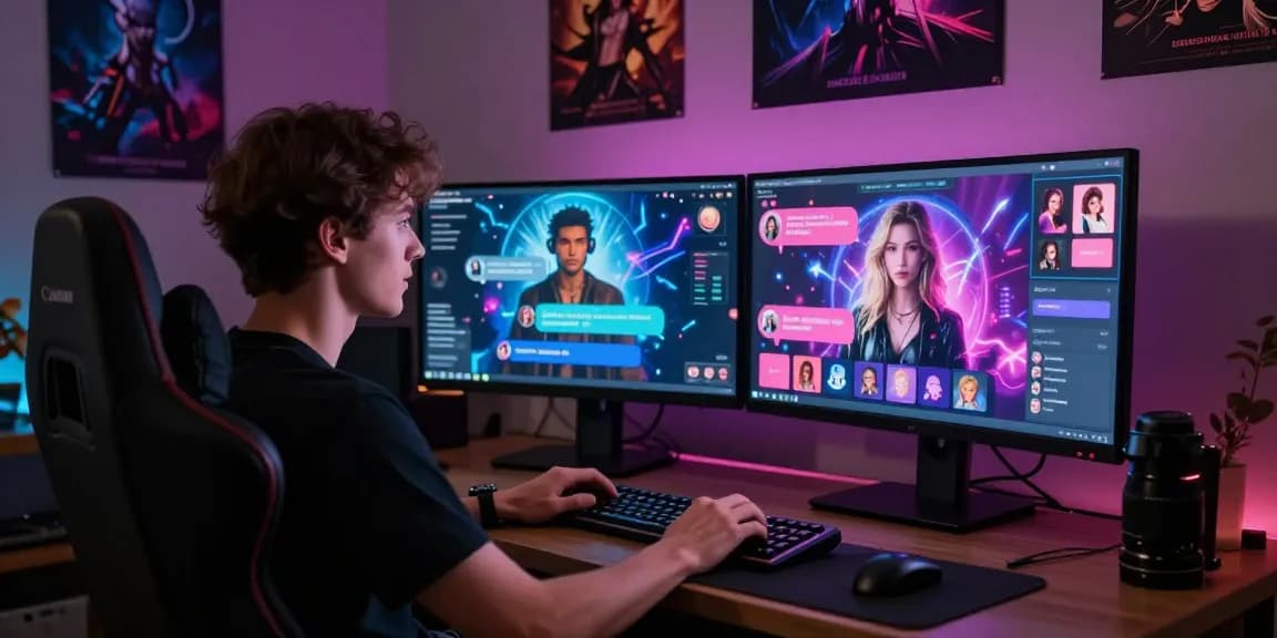 Engaging ai porn chat interface with animated avatars showcasing personalized user experience.