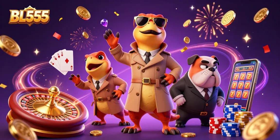 Enter the BL555 VIP lounge with raptors in disguise amidst vibrant casino action.