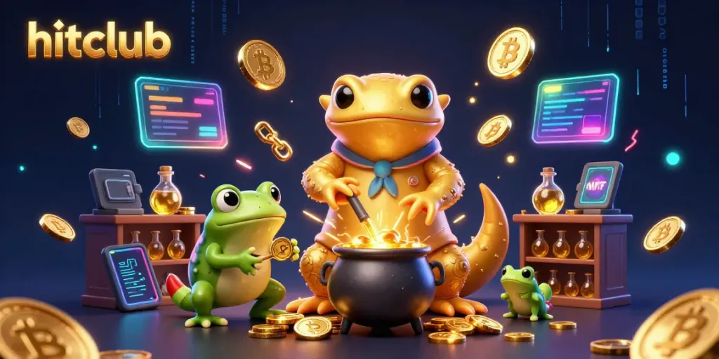 Join the hitclub with a vibrant scene of whimsical alchemy turning gameplay into gold coins.