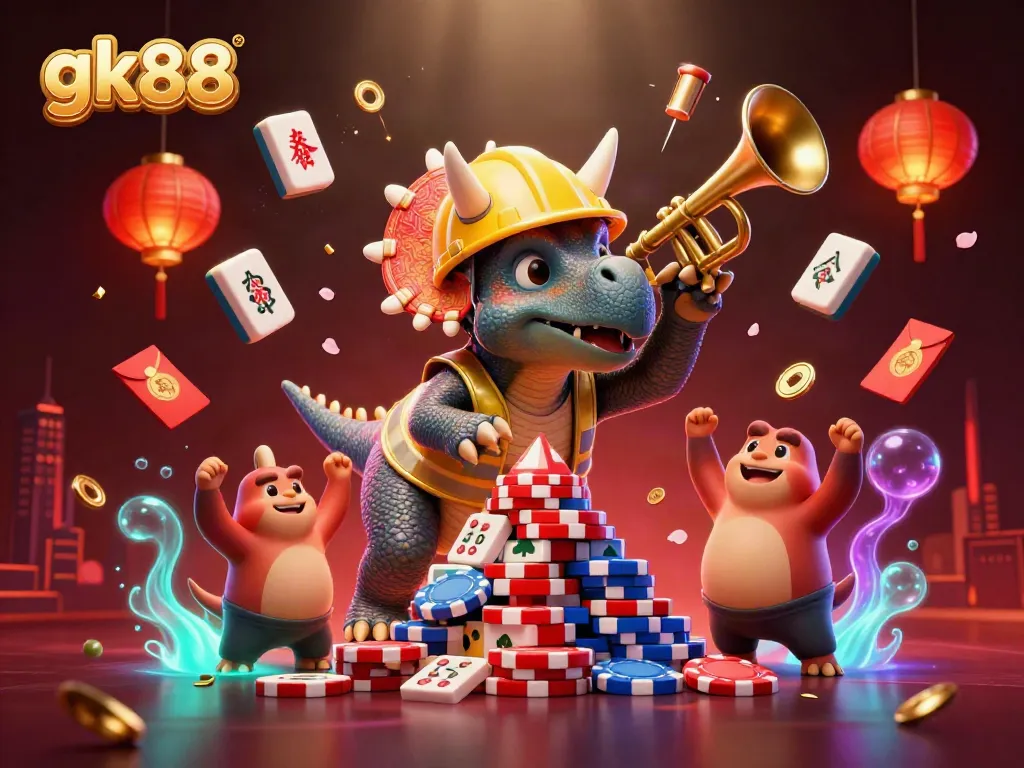 Experience thrilling gameplay at gk88 with vibrant casino creatures and celebratory elements.