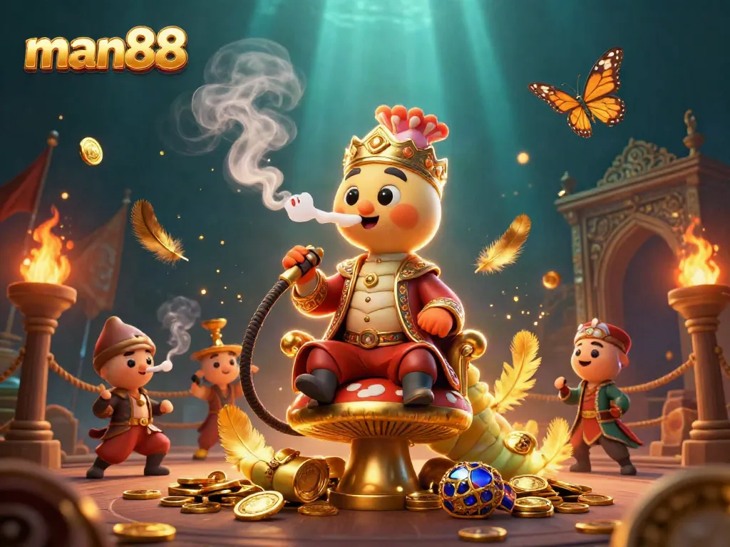 Engage with exciting gameplay at man88, a vibrant 3D illustration showcasing casino excitement.