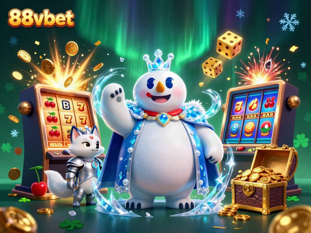 Experience the exciting world of 88vbet with thrilling casino adventures featuring a fantastical ice king, snow fox, and jackpots.