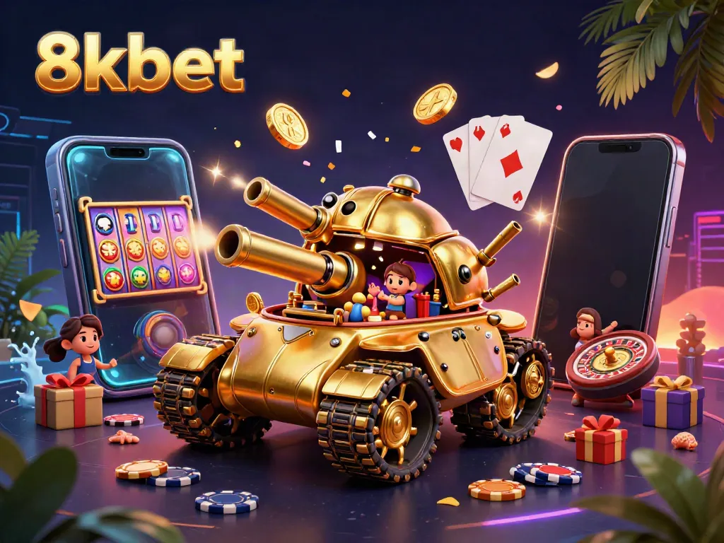 Engage with 8kbet's world featuring a golden beetle tank casino revealing excitement and winning possibilities.