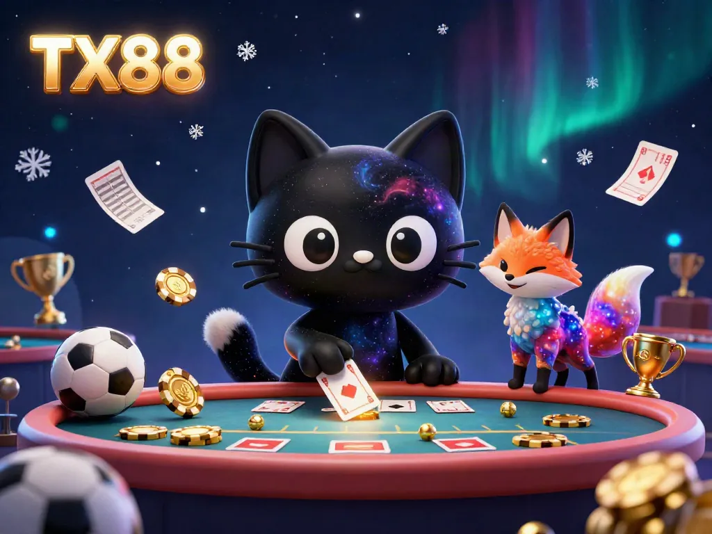 Experience thrilling betting action at TX88 with our 3D casino illustration featuring dynamic characters and sports elements.