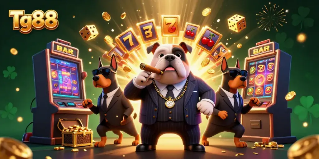 Experience the excitement at Tg88 with a vibrant casino illustration showcasing thrilling games and dynamic action.