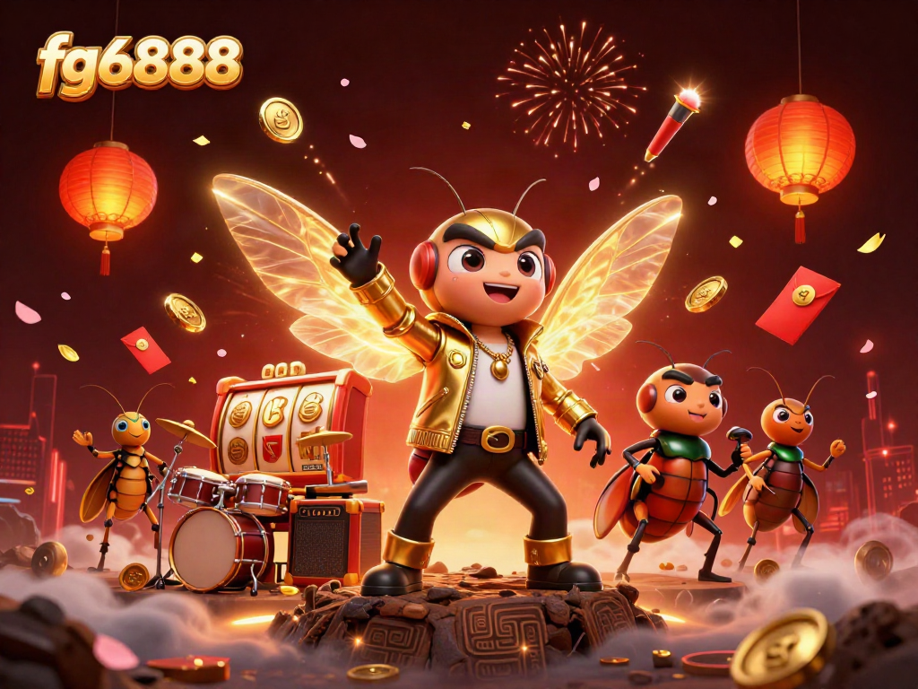 fg6888 mang lại cảm giác phấn khích qua các vòng quay máy đánh bạc với biểu tượng may mắn và ánh đèn lồng.