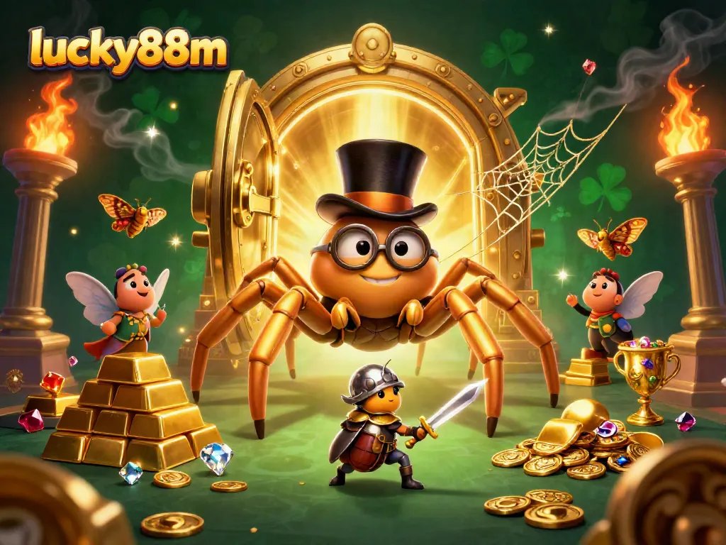 Engage with lucky88m's thrilling casino universe filled with gold, treasures, and animated characters.