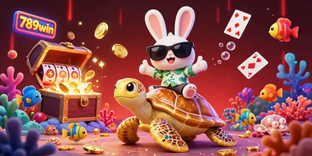 Experience thrilling underwater adventures with 789win's vibrant casino scene featuring lucky symbols and treasure!
