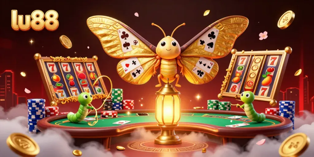 Experience thrilling gaming with lu88 featuring vibrant slots and detailed casino scenes.