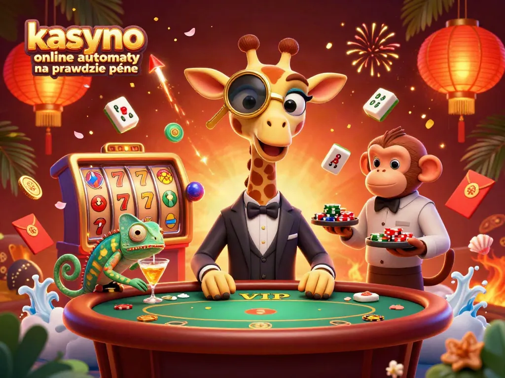 Engaging illustration of kasyno online automaty na prawdziwe pieniądze, showcasing vivid 3D characters immersed in casino-themed action.