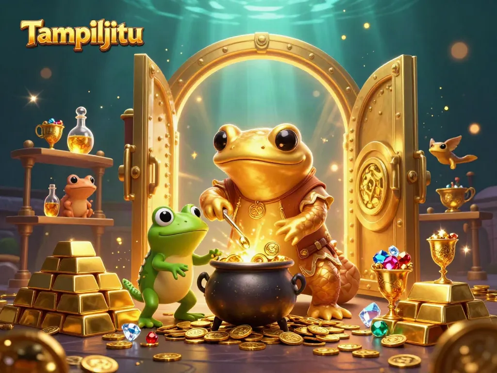 Tampiljitu features a whimsical illustration of an alchemist transforming metals to gold, showcasing dynamic casino elements.