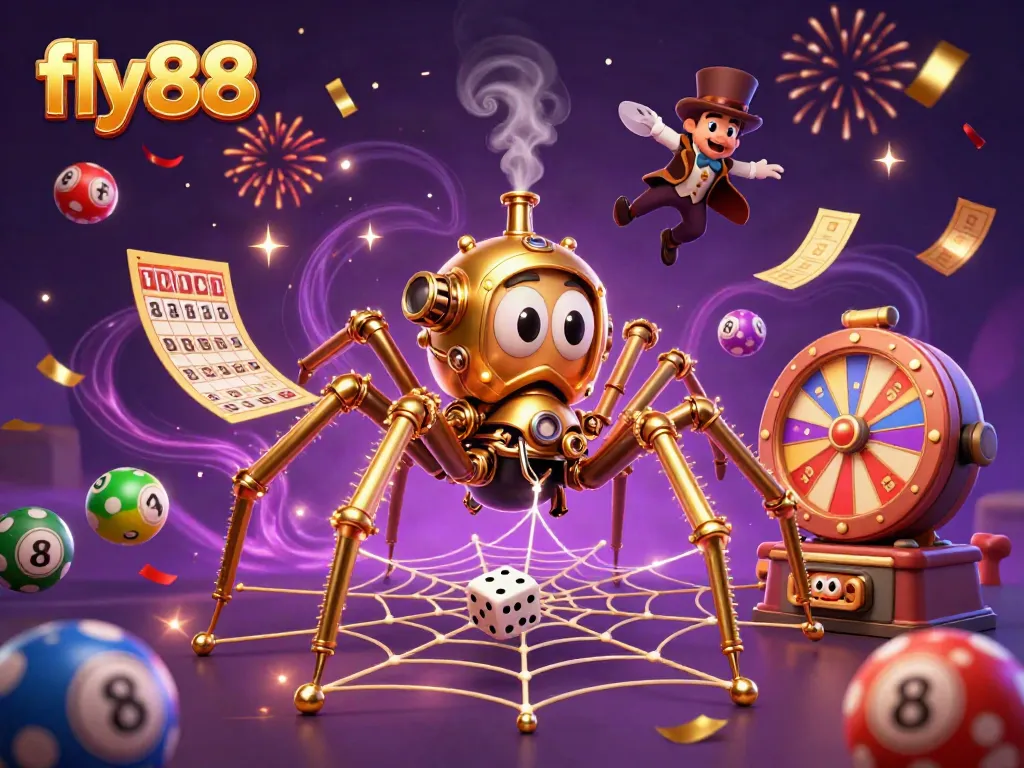 Experience the unique fly88 gambling excitement with a steampunk-themed casino scene featuring vibrant elements and intricate characters.
