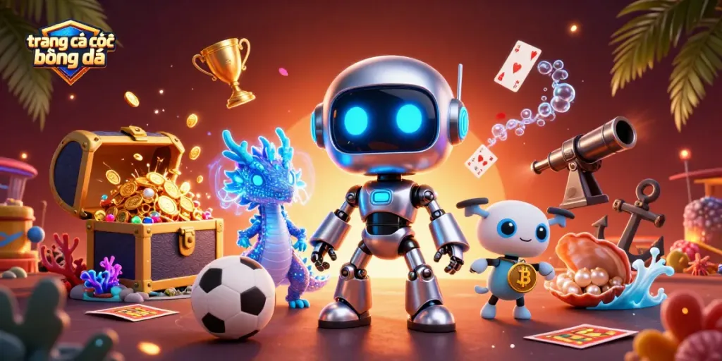 Bet on trang cá cược bóng đá with a vibrant 3D gambling scene featuring sports betting elements.