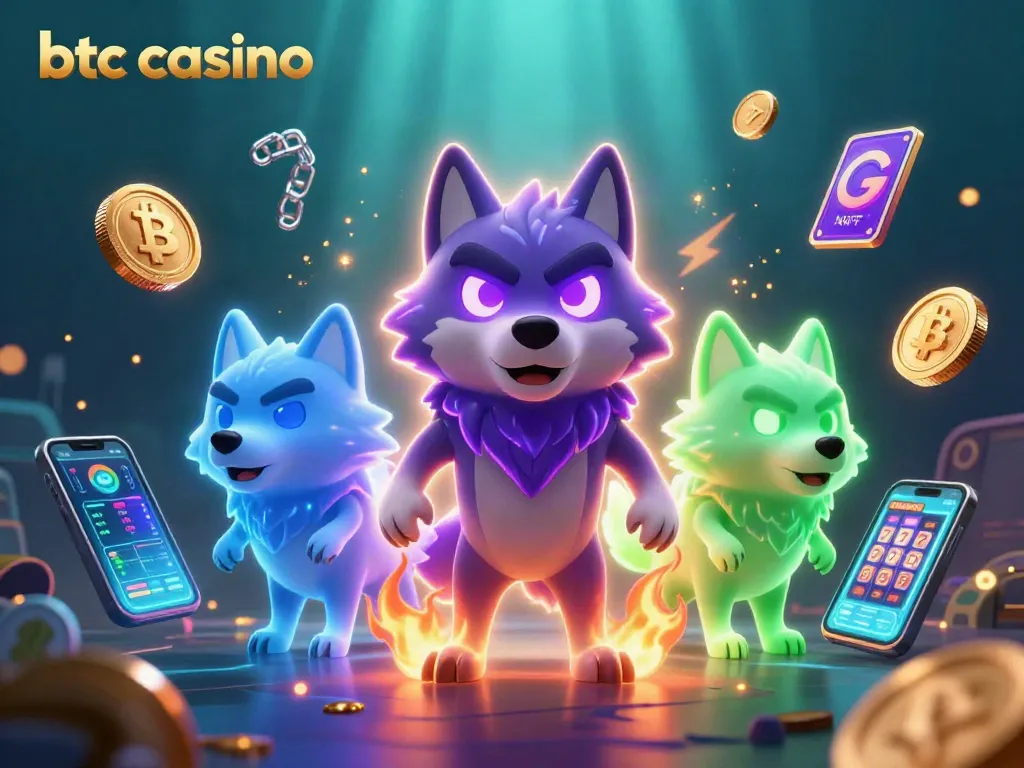 Experience thrilling gameplay at btc casino with a ghostly wolf pack and shining crypto coins.