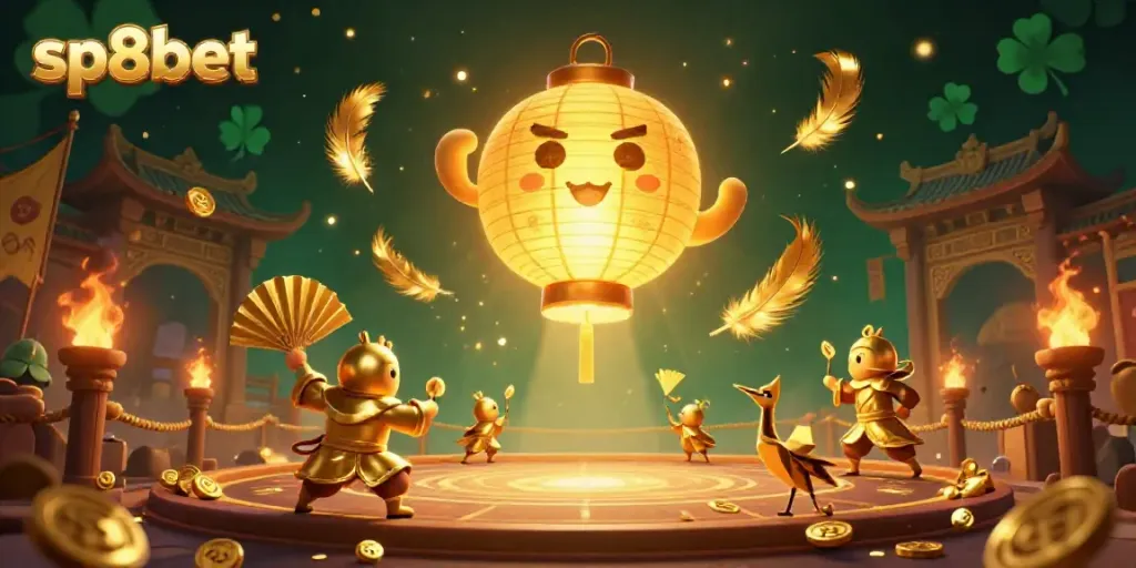 Experience the thrill of sp8bet gaming with vibrant 3D characters and casino elements.