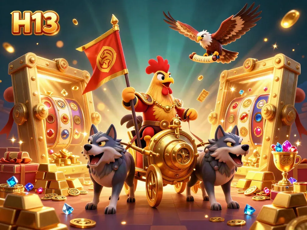 Experience thrilling gaming with H13's dynamic casino atmosphere illustrated vividly.