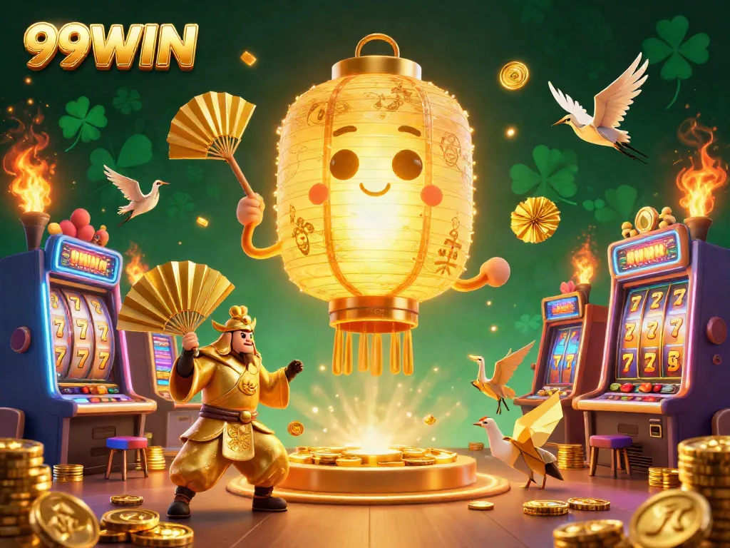 Experience the excitement of 99WIN with golden symbols and vibrant slot machines.