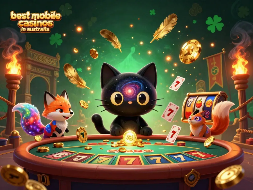 Experience the excitement of the best mobile casinos in Australia with a vibrant cosmic casino scene.