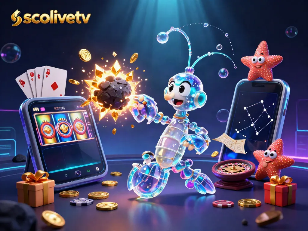 Experience the excitement of socolivetv as a galactic samurai gestures through a space of spinning slot games and treasure.